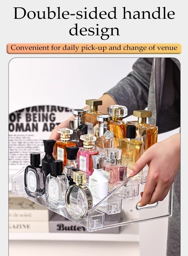 DUNISO 7-Layer Transparent Nail Polish Display Holder, Nail Polish Rack, Multi-Layer Trapezoidal Cosmetics Lipstick Organizer, Desktop Display Stand for Eyeshadow Palette, Powder Pad, Lipstick and Perfume, Professional Nail Salon Makeup Organizer - Image 5